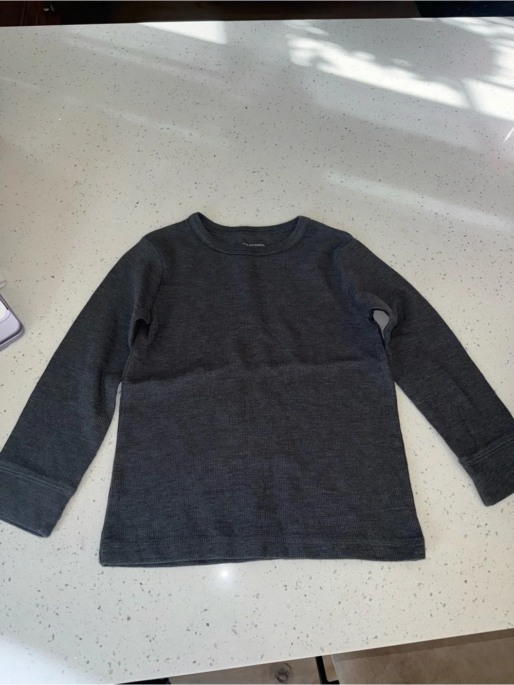 Kids Long Sleeve Crewneck Shirt - Charcoal